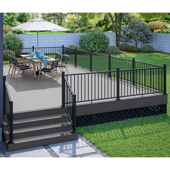 Deckorators Rapid Rail Textured Black Aluminum Deck Railing Kit (Posts